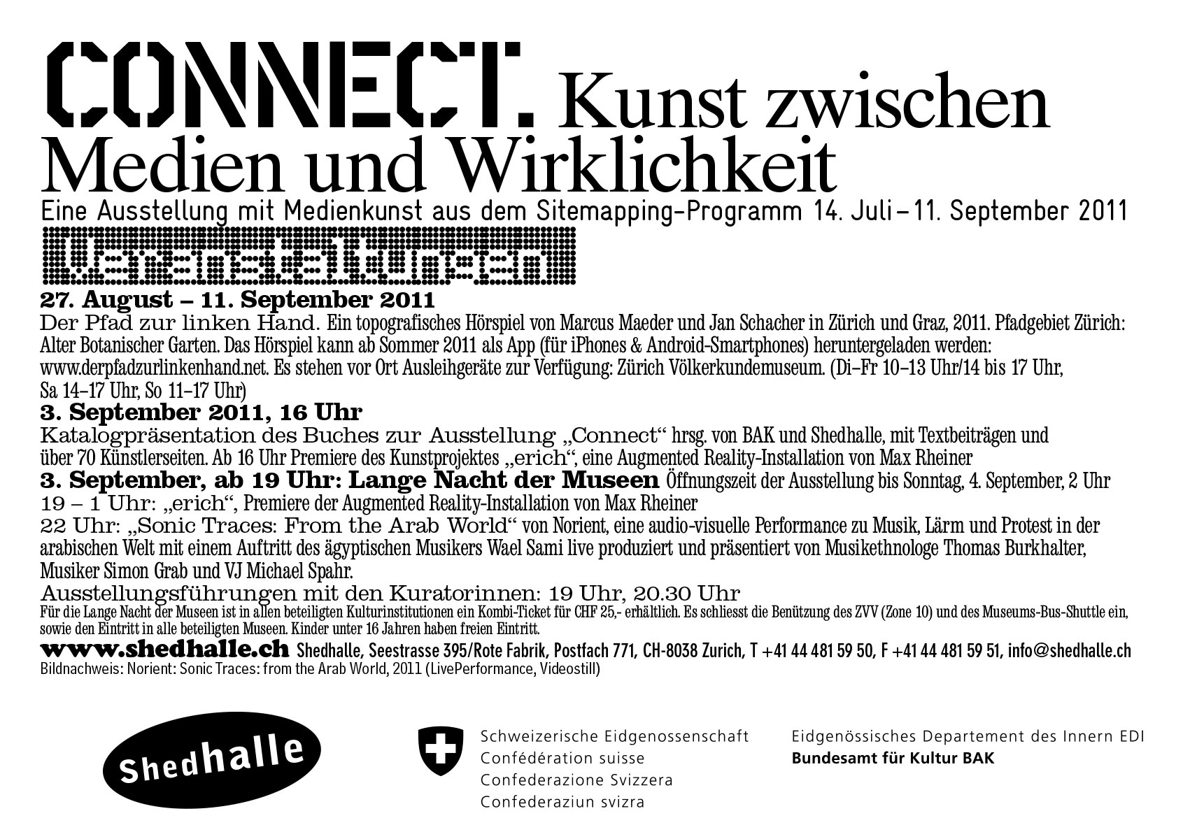 Shedhalle Zürich Ausstellung Einladungskarte