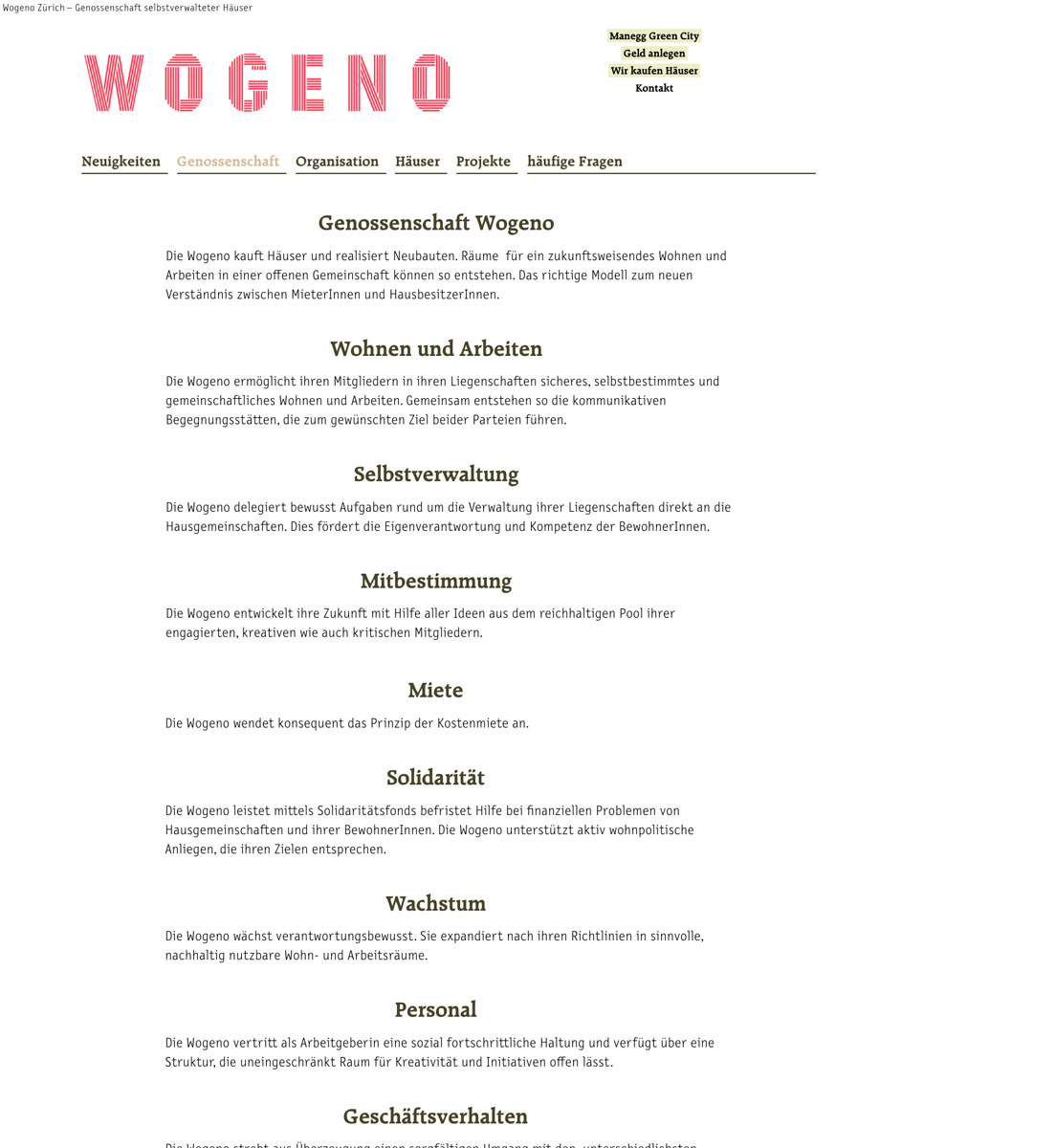 Wogeno Zürich Webdesign CICD