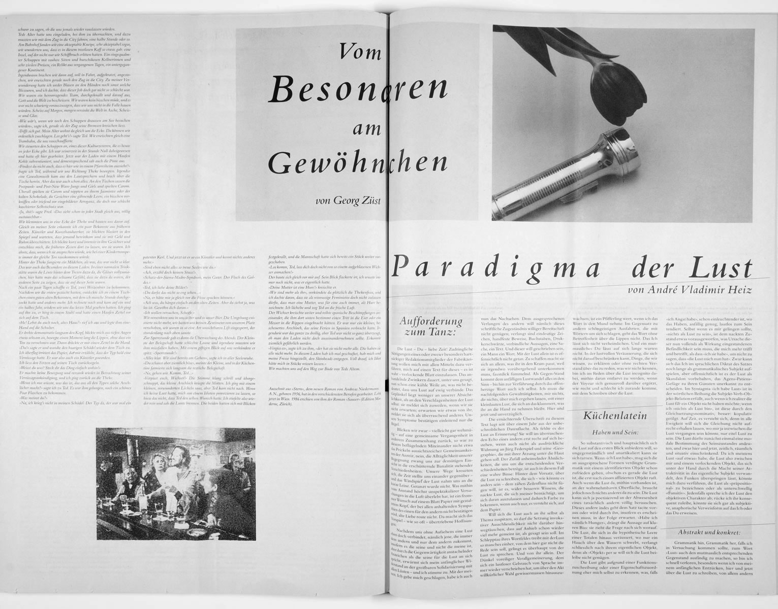 Gestaltung und Redaktion der FabrikZeitung, der Programmzeitung aus der Roten Fabrik Zürich, 1989 — 1993, zusammen mit Joe Zimmermann, Ilia Vasella und Marcel Zwingli