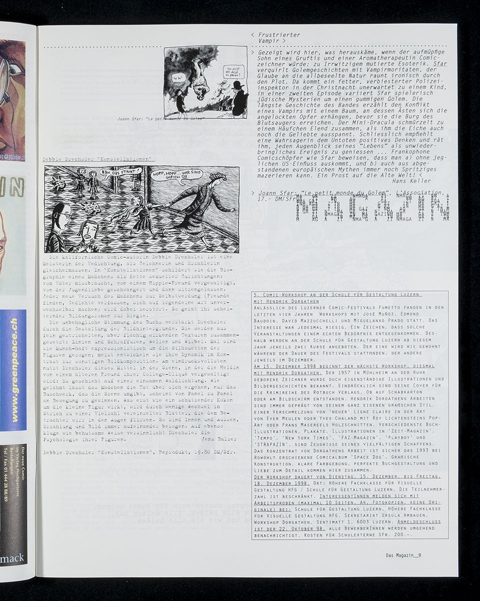 Layout für Strapazin - Das Comic Magazin, Nr. 52, 1998