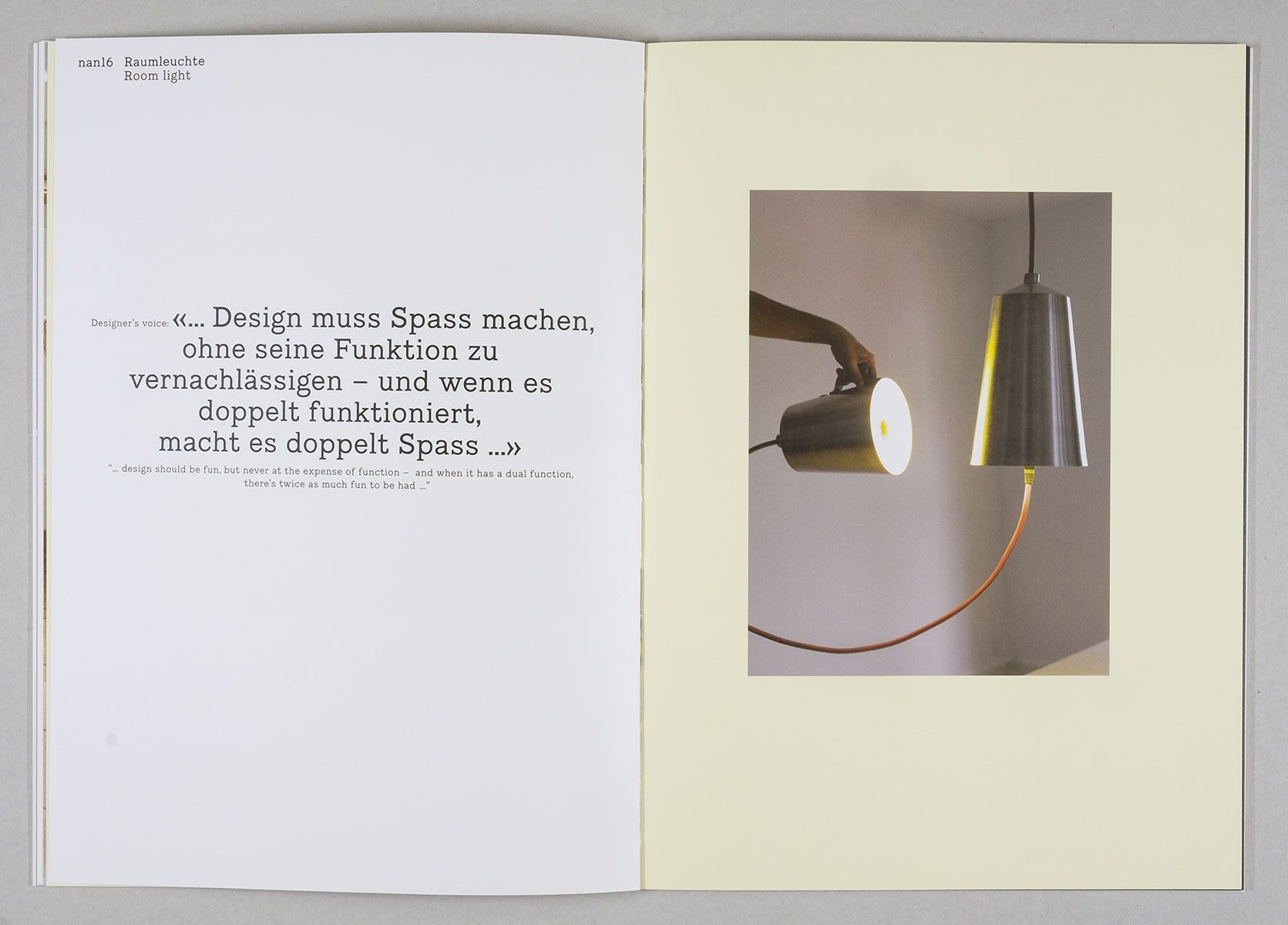 Produktkatalog für die Möbel- und Leuchtenkollektion nanoo, 2008, zusammen mit Herrmann Germann und Daniel von Rüti